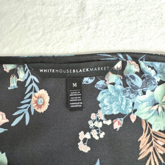 WHBM Floral Blouse Flowy Sheer Long Sleeve Size M - Picture 5 of 6